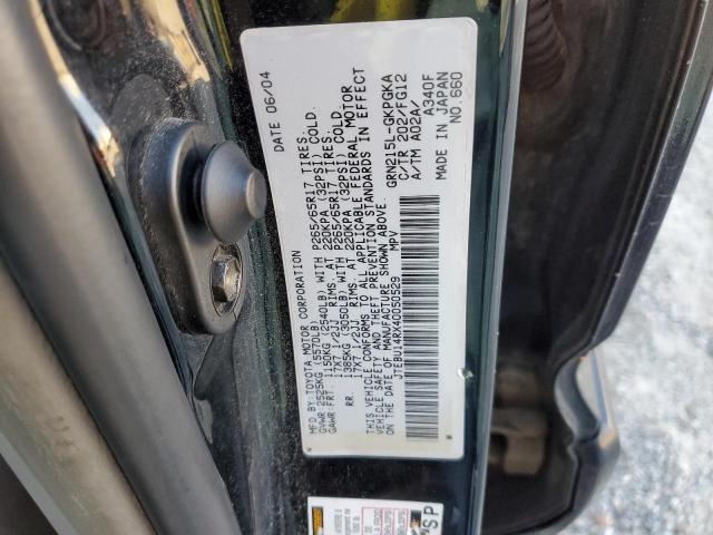 JTEBU14RX40050529 - 2004 TOYOTA 4RUNNER SR5 BLACK photo 13