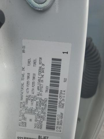 5TFUY5F17MX047563 - 2021 TOYOTA TUNDRA DOUBLE CAB SR/SR5 WHITE photo 12