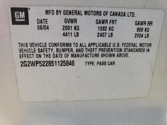 2G2WP552581151207 - 2008 PONTIAC GRAND PRIX 白色 照片 12