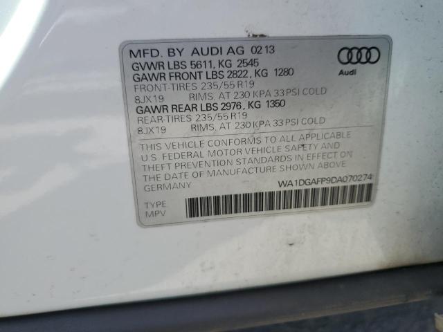 WA1DGAFP9DA070274 - 2013 AUDI Q5 PREMIUM PLUS WHITE photo 14