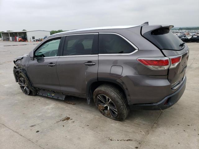 5TDKKRFH6GS502829 - 2016 TOYOTA HIGHLANDER XLE GRAY photo 2