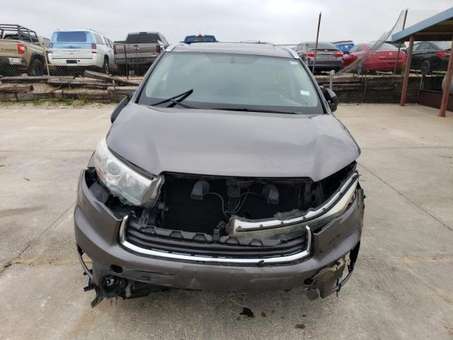 5TDKKRFH6GS502829 - 2016 TOYOTA HIGHLANDER XLE GRAY photo 5