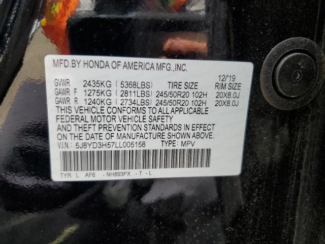 5J8YD3H57LL005158 - 2020 ACURA MDX TECHNOLOGY BLACK photo 13