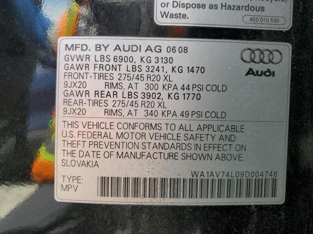 WA1AV74L09D004746 - 2009 AUDI Q7 PRESTIGE BLACK photo 13