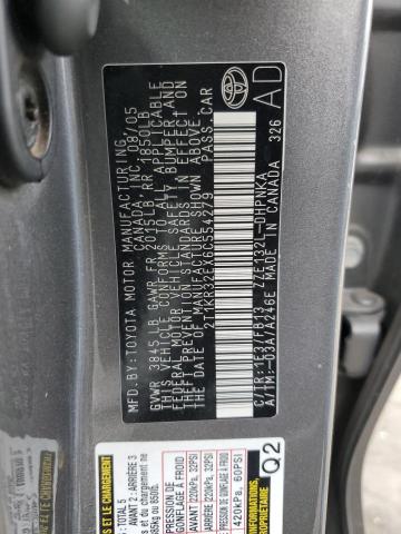 2T1KR32EX6C554279 - 2006 TOYOTA COROLLA MA XR GRAY photo 12