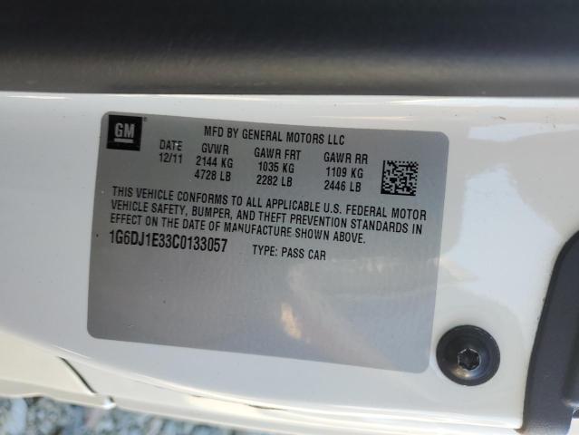 1G6DJ1E33C0133057 - 2012 CADILLAC CTS PERFORMANCE COLLECTION WHITE photo 12