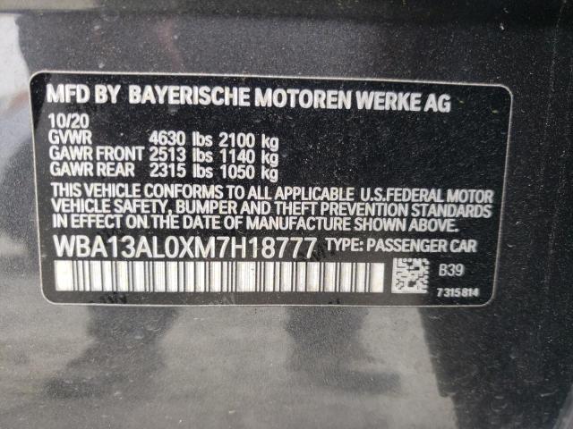 WBA13AL0XM7H18777 - 2021 BMW M235XI GRAY photo 12