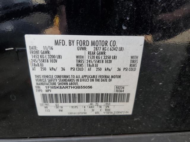 1FM5K8AR7HGB55056 - 2017 FORD EXPLORER POLICE INTERCEPTOR Қара фото 12