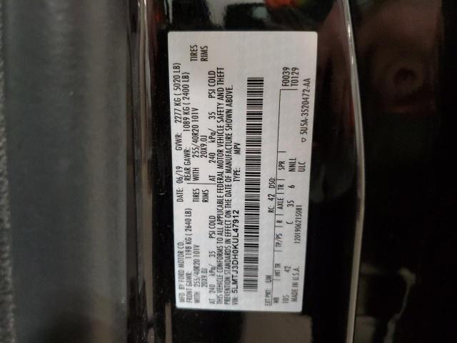 5LMTJ3DH0KUL47912 - 2019 LINCOLN MKC RESERVE შავი ფოტო 13