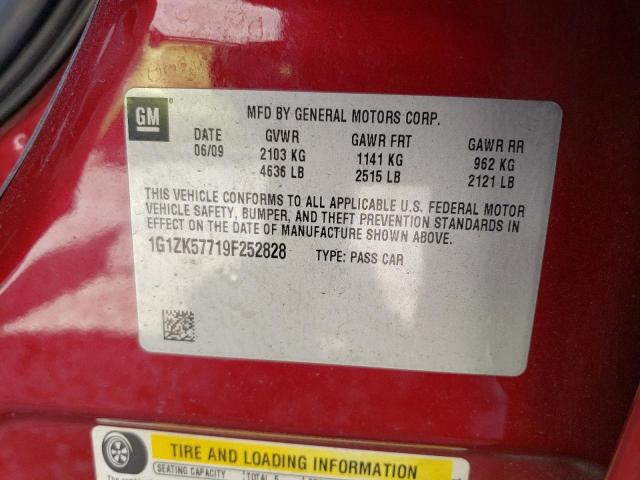 1G1ZK57719F252828 - 2009 CHEVROLET MALIBU LTZ Qırmızı foto 12
