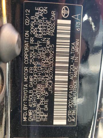 JTKJF5C7XC3039215 - 2012 TOYOTA SCION TC 黑色 照片 13