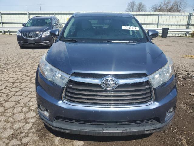 5TDDKRFH1ES007928 - 2014 TOYOTA HIGHLANDER LIMITED BLUE photo 5