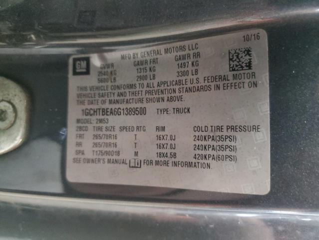 1GCHTBEA6G1389500 - 2016 CHEVROLET COLORADO CHARCOAL photo 12