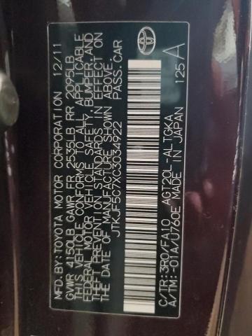 JTKJF5C7XC3034922 - 2012 TOYOTA SCION TC 紫色 照片 12