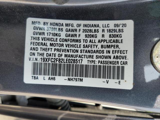 19XFC2F82LE028517 - 2020 HONDA CIVIC SPORT 灰色 照片 12