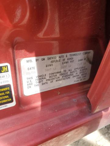 KL1TD66676B651081 - 2006 CHEVROLET AVEO BASE Qırmızı foto 12