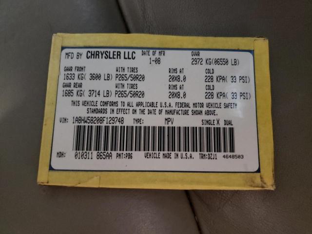 1A8HW58208F129748 - 2008 CHRYSLER ASPEN LIMITED BLUE photo 14