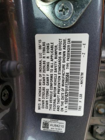 19XFB2F91FE288584 - 2015 HONDA CIVIC EXL 灰色 照片 12