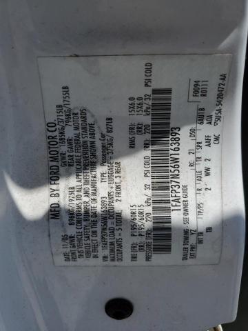 1FAFP37N56W163893 - 2006 FORD FOCUS ZX5 WHITE photo 12