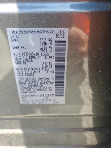 5N1DR2MM5HC632370 - 2017 NISSAN PATHFINDER S GRAY photo 13