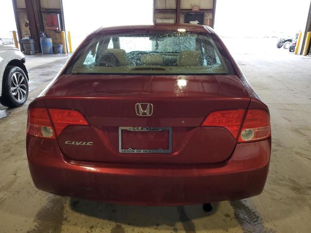 1HGFA16546L101874 - 2006 HONDA CIVIC LX RED photo 6