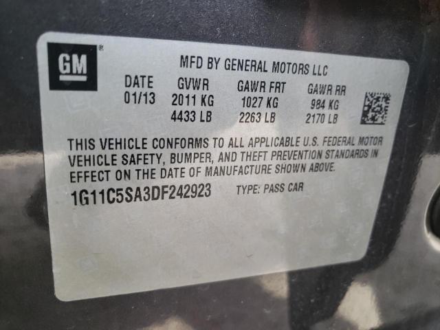 1G11C5SA3DF242923 - 2013 CHEVROLET MALIBU 1LT GRAY photo 12