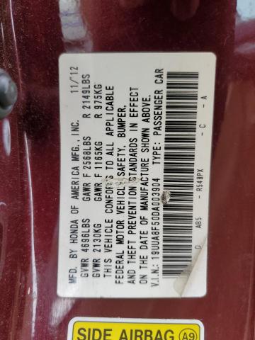 19UUA8F50DA003904 - 2013 ACURA TL TECH BURGUNDY photo 12