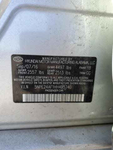 5NPE24AF1HH495740 - 2017 HYUNDAI SONATA SE SILVER photo 12