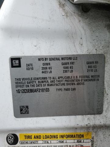 1G1ZC5EB6AF218103 - 2010 CHEVROLET MALIBU 1LT WHITE photo 12