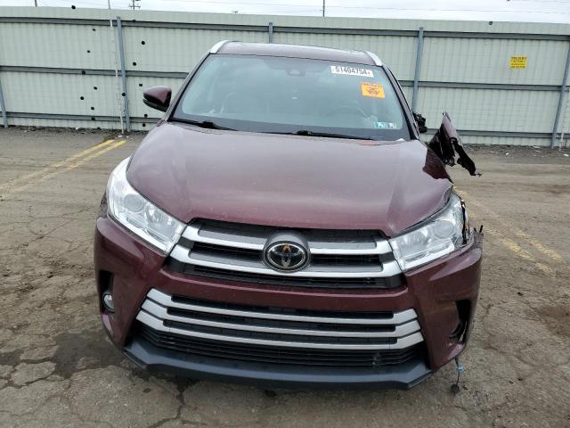 5TDJZRFH3KS934164 - 2019 TOYOTA HIGHLANDER SE BURGUNDY photo 5