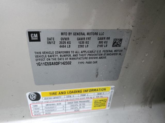 1G11C5SA8DF142302 - 2013 CHEVROLET MALIBU 1LT 金色 照片 12