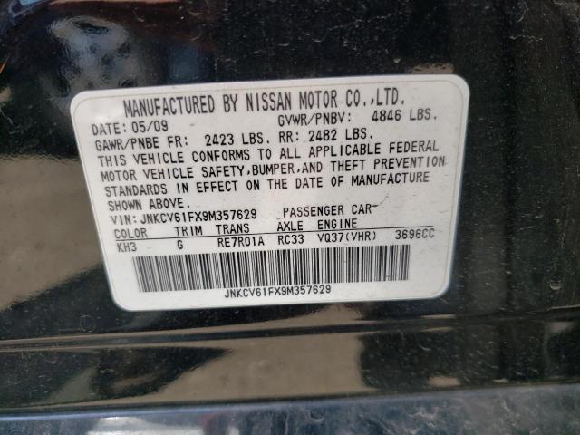 JNKCV61FX9M357629 - 2009 INFINITI G37 BLACK photo 12