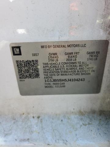 1G1JB5SH5J4104243 - 2018 CHEVROLET SONIC LS WHITE photo 12