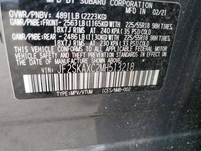 JF2SKAXC2MH513218 - 2021 SUBARU FORESTER TOURING 银色 照片 13