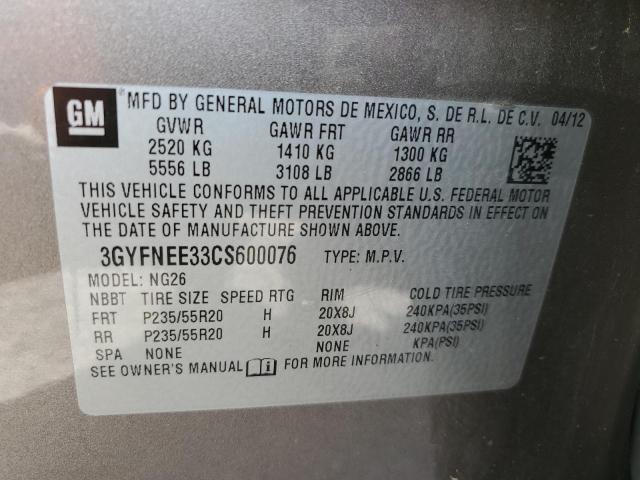 3GYFNEE33CS600076 - 2012 CADILLAC SRX PERFORMANCE COLLECTION Қоңыр фото 13