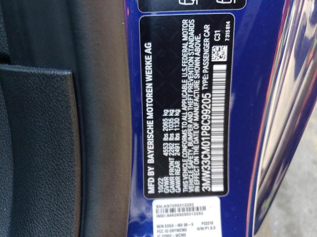 3MW33CM01P8C99205 - 2023 BMW 230XI BLUE photo 12