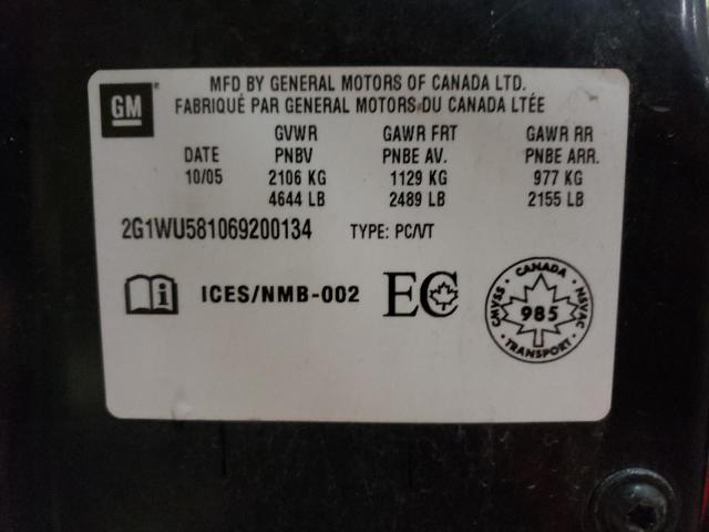 2G1WU581069200134 - 2006 CHEVROLET IMPALA LTZ BLACK photo 12