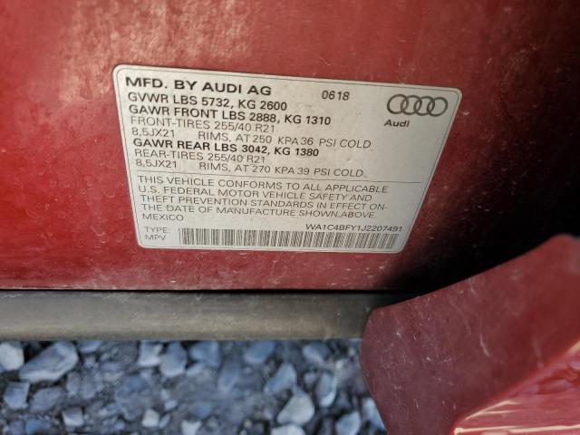 WA1C4BFY1J2207491 - 2018 AUDI SQ5 PRESTIGE RED photo 12