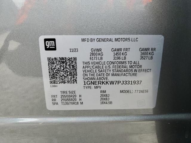 1GNERKKW7PJ331937 - 2023 CHEVROLET TRAVERSE PREMIER GRAY photo 12