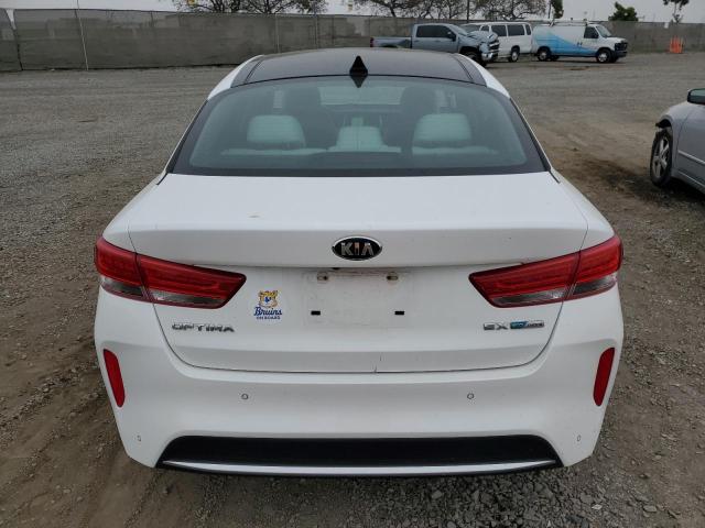 KNAGU4LEXH5011181 - 2017 KIA OPTIMA HYBRID WHITE photo 6