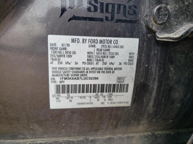 1FM5K8AB7LGC52396 - 2020 FORD EXPLORER POLICE INTERCEPTOR 灰色 照片 13