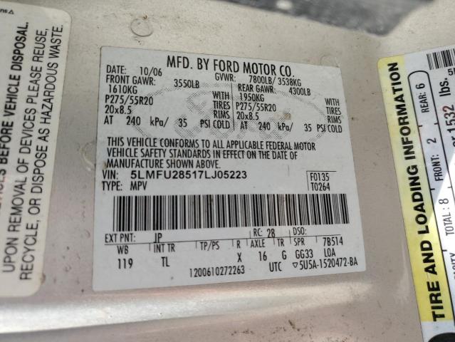 5LMFU28517LJ05223 - 2007 LINCOLN NAVIGATOR ვერცხლისფერი ფოტო 13