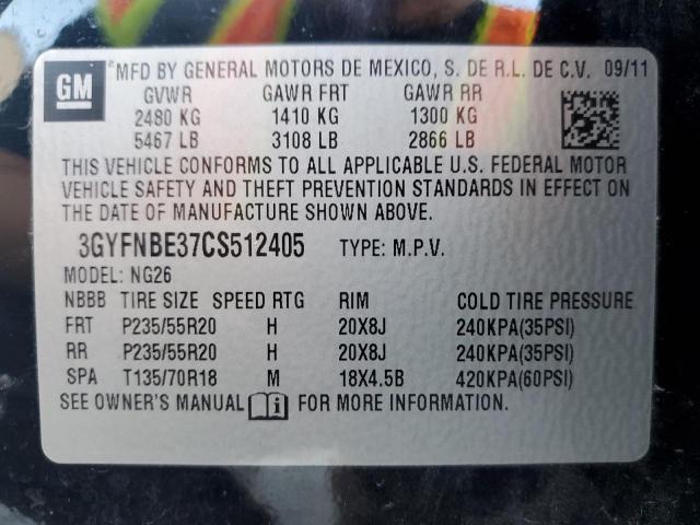 3GYFNBE37CS512405 - 2012 CADILLAC SRX PERFORMANCE COLLECTION Noir photo 13