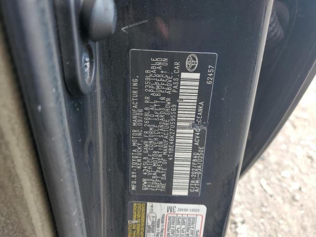 4T1BE46K27U595569 - 2007 TOYOTA CAMRY CE BLACK photo 12