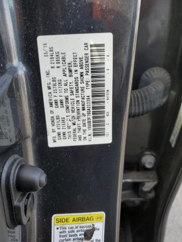 19UUB3F76GA003394 - 2016 ACURA TLX ADVANCE CHARCOAL photo 12