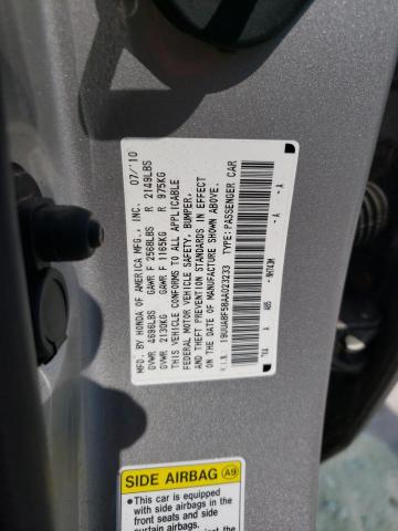 19UUA8F58AA023233 - 2010 ACURA TL SILVER photo 12