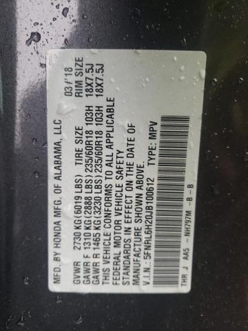 5FNRL6H20JB100612 - 2018 HONDA ODYSSEY LX Graphit Foto 13