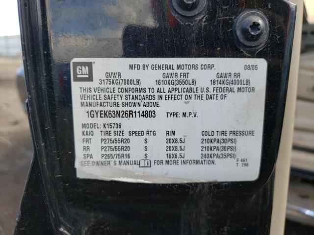 1GYEK63N26R114803 - 2006 CADILLAC ESCALADE LUXURY შავი ფოტო 13