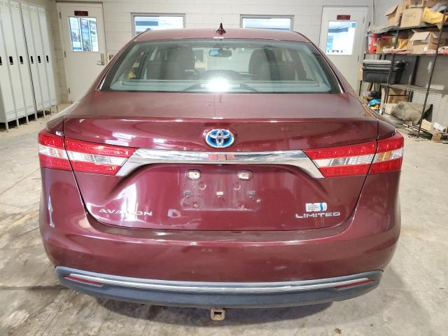 4T1BD1EB1EU034554 - 2014 TOYOTA AVALON HYBRID MAROON photo 6