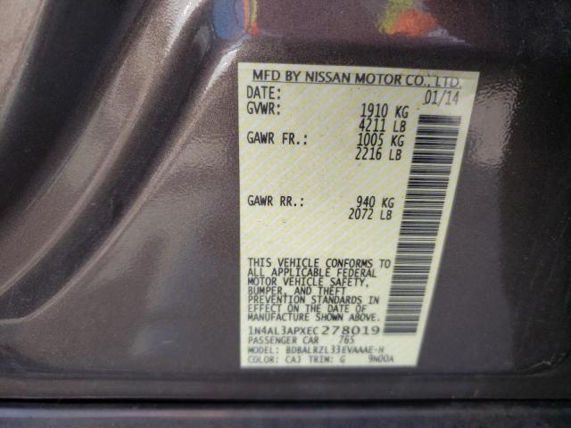 1N4AL3APXEC278019 - 2014 NISSAN ALTIMA 2.5 BROWN photo 12